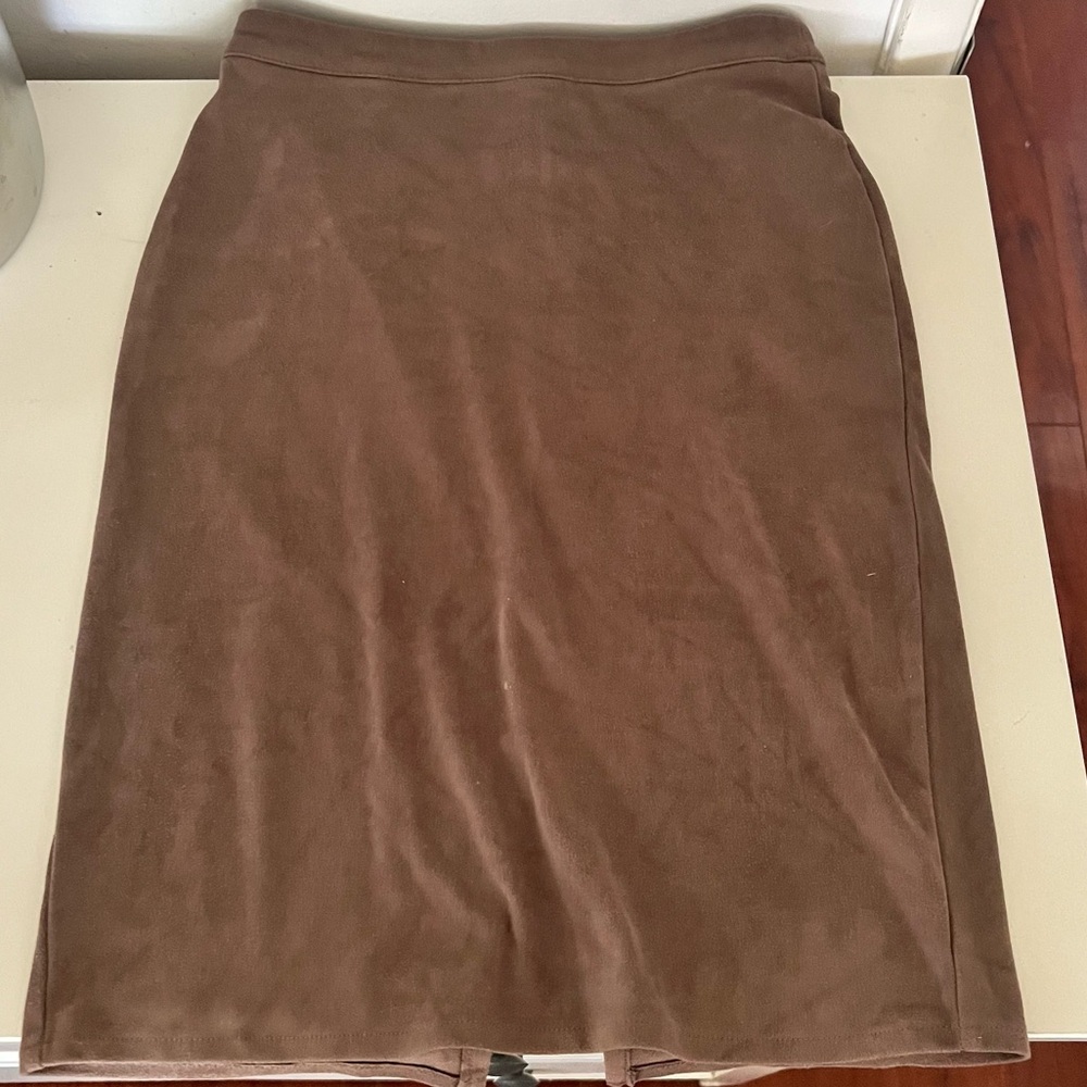 Forever 21 Suede “Rose Mauve” Midi Pencil Skirt